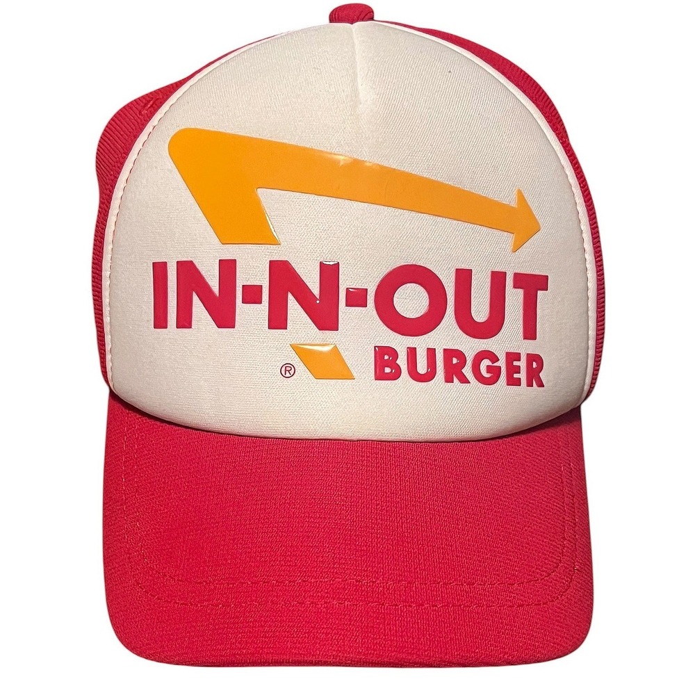 In-N-Out Burger Trucker Hat Red White Foam Snapback Mesh Cap One Size Fits Most